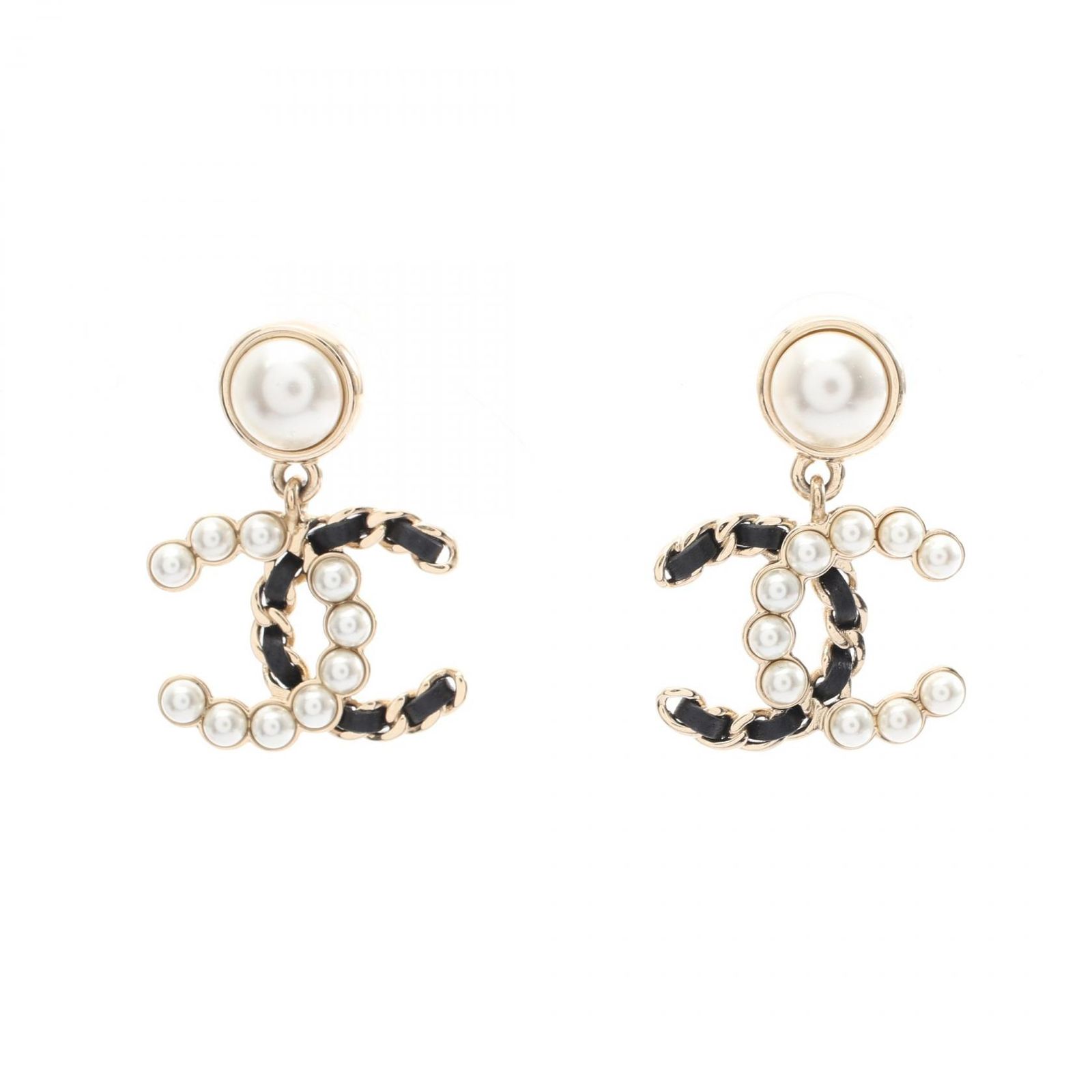シャネル CHANEL ピアス B25K ココマーク ABG562 GP（ゴールドメッキ） レザー ピアス レディース Used A