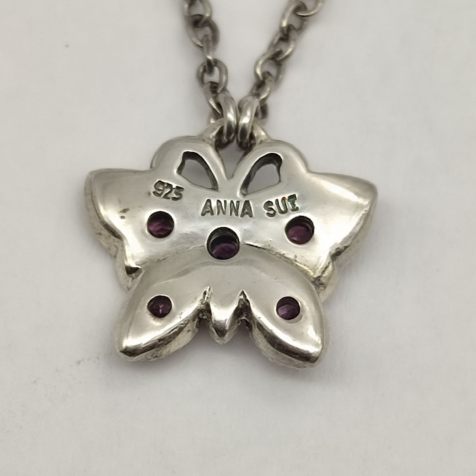 美品】Anna Sui アナスイ バタフライトップネックレス SILVER シルバー