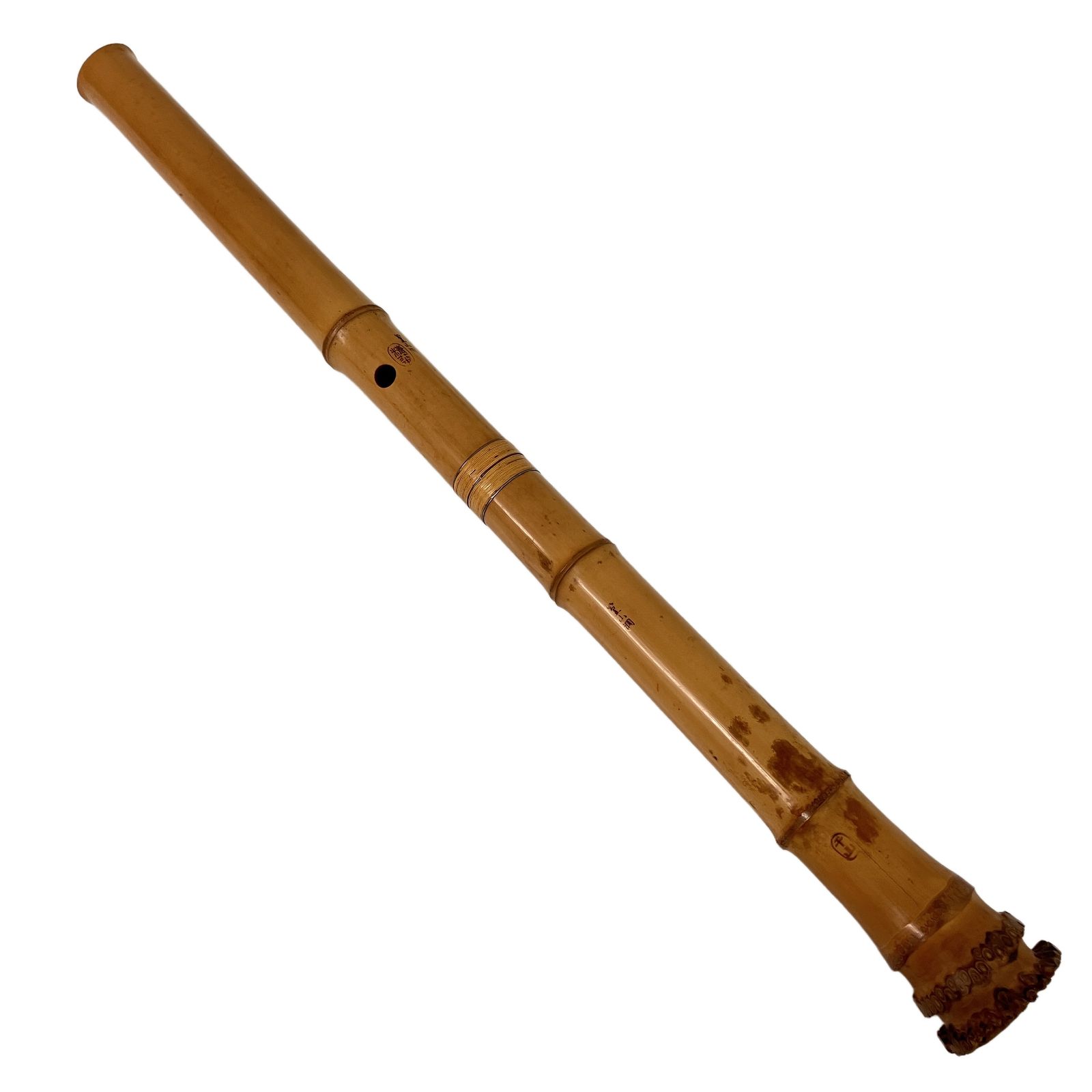 尺八 銀三線 精華堂 在銘 干山 都山流 約64cm 二尺一寸 管楽器 中古