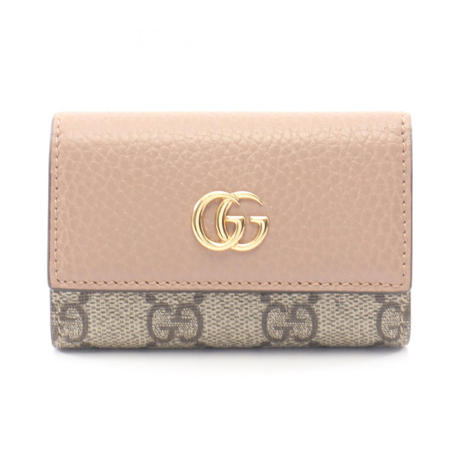 グッチ GUCCI キーケース GGマーモント プチマーモント 456118 ピンク/ベージュ レザー GGマーモント 6連キーケース レディース Used A