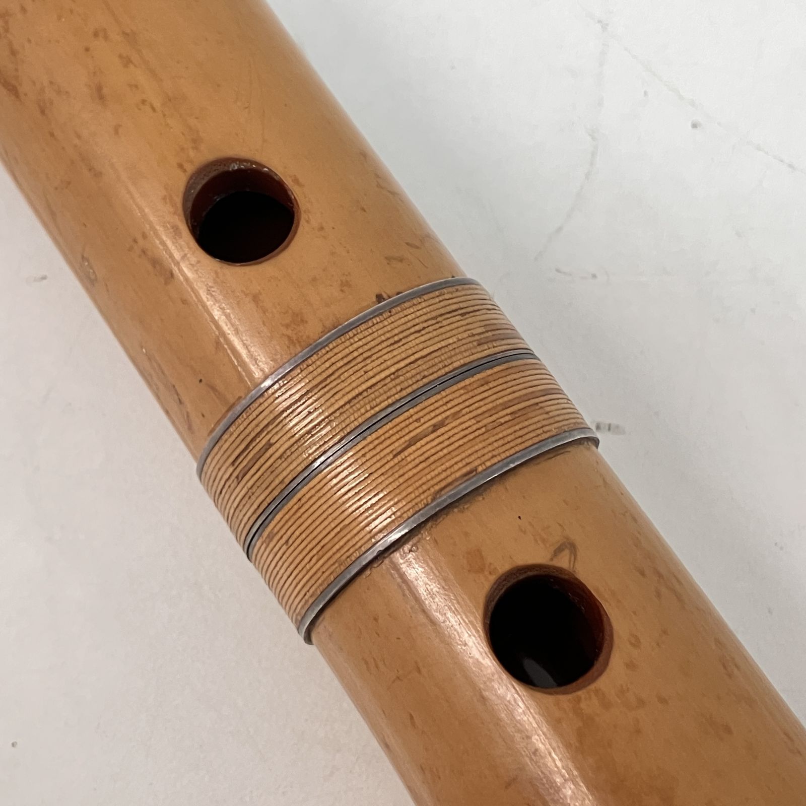 尺八 銀三線 精華堂 在銘 干山 都山流 約45.5cm 約一尺五寸 管楽器