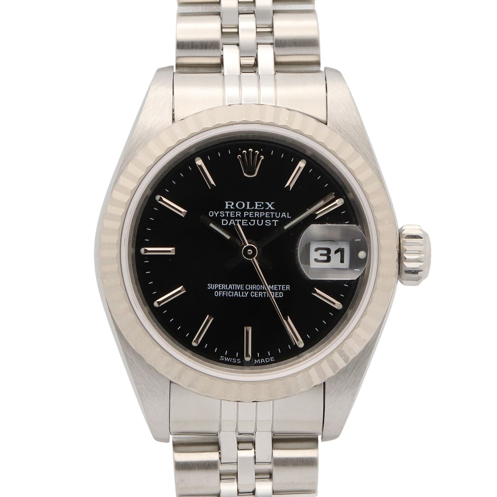ロレックス ROLEX 腕時計 デイトジャスト P番 79174 BK/BA K18WG（ホワイトゴールド） ステンレススチール デイトジャスト P番 レディース Used A