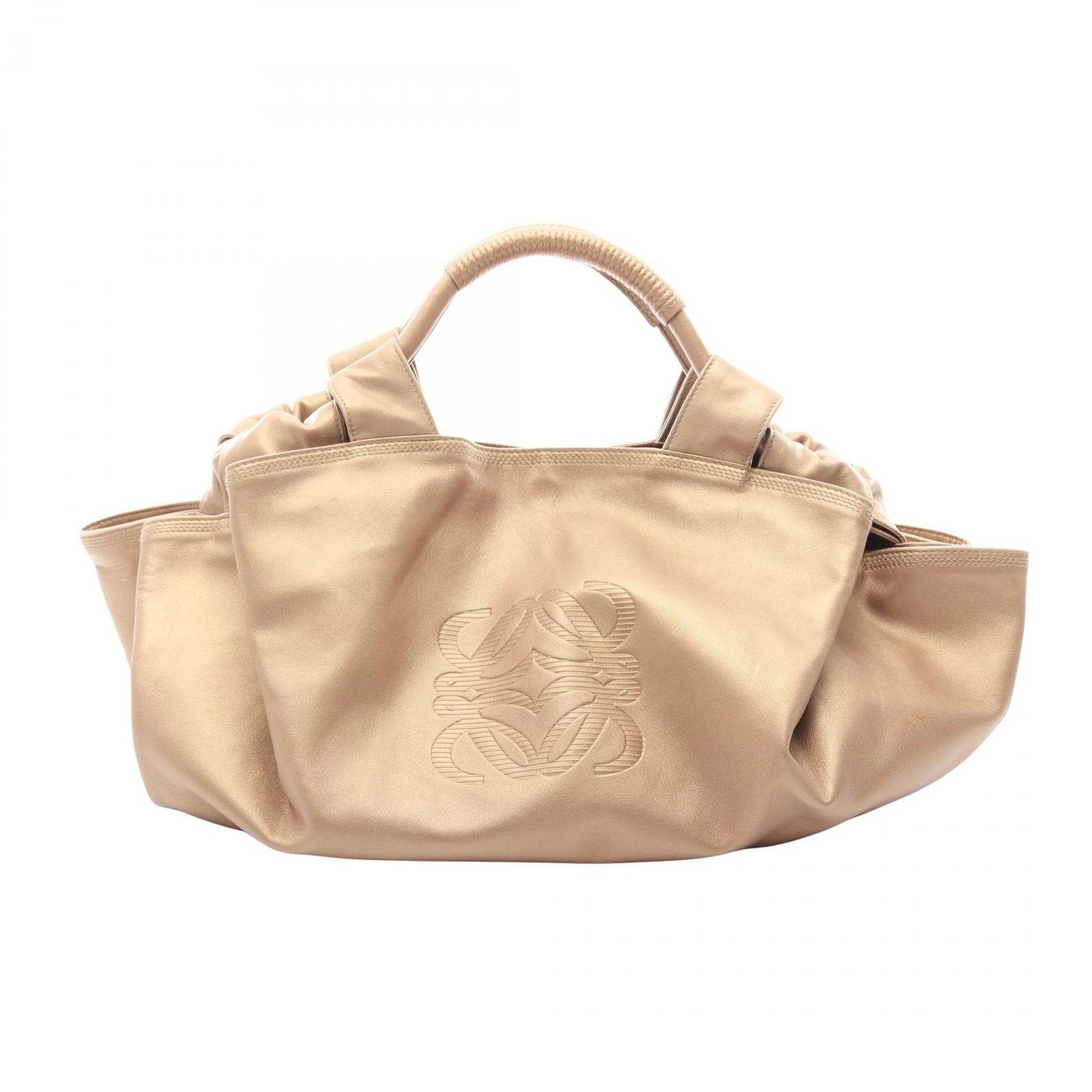 ロエベ LOEWE ハンドバッグ ナッパアイレ ゴールド レザー ロエベ LOEWE ハンドバッグ ナッパアイレ ゴールド レザー