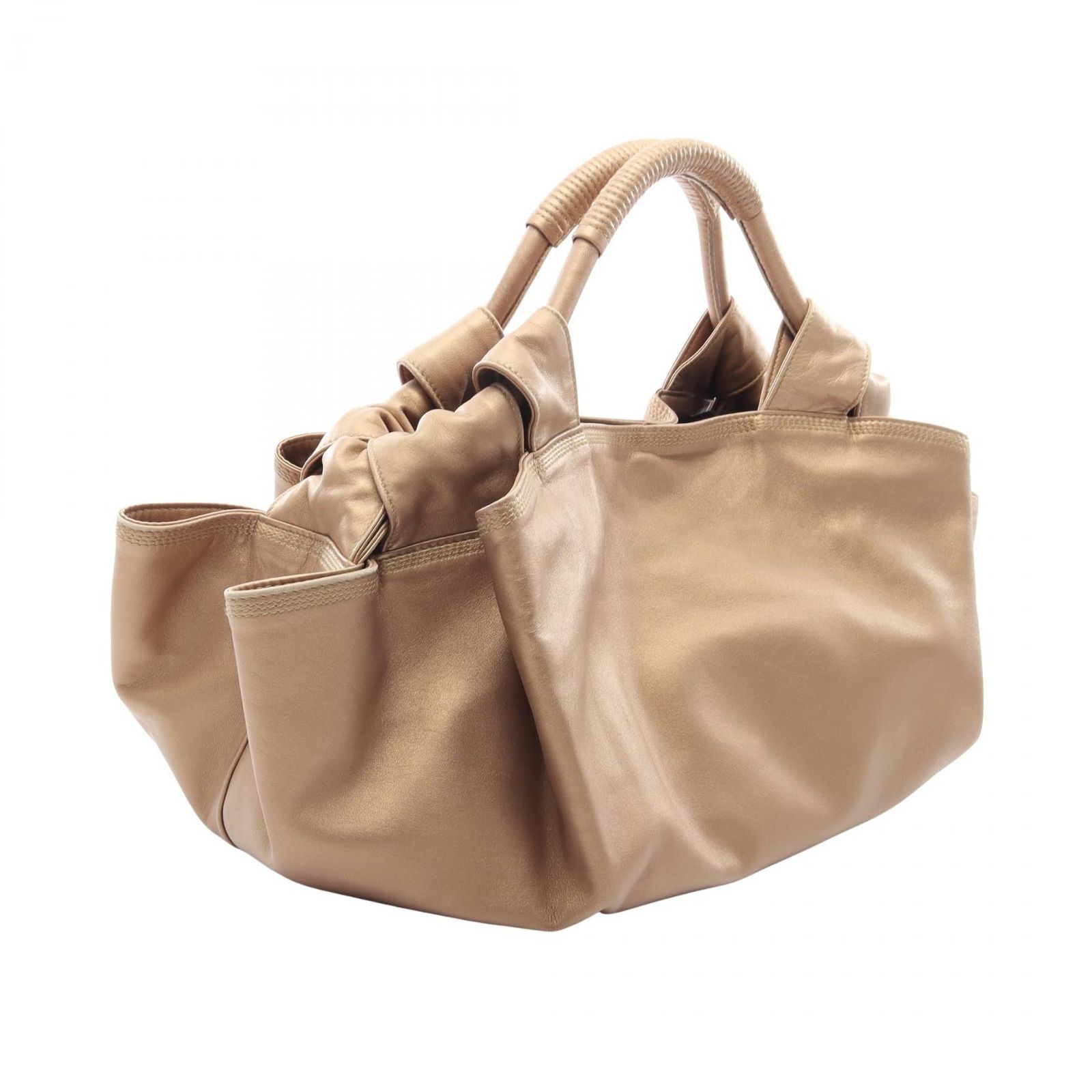 ロエベ LOEWE ハンドバッグ ナッパアイレ ゴールド レザー