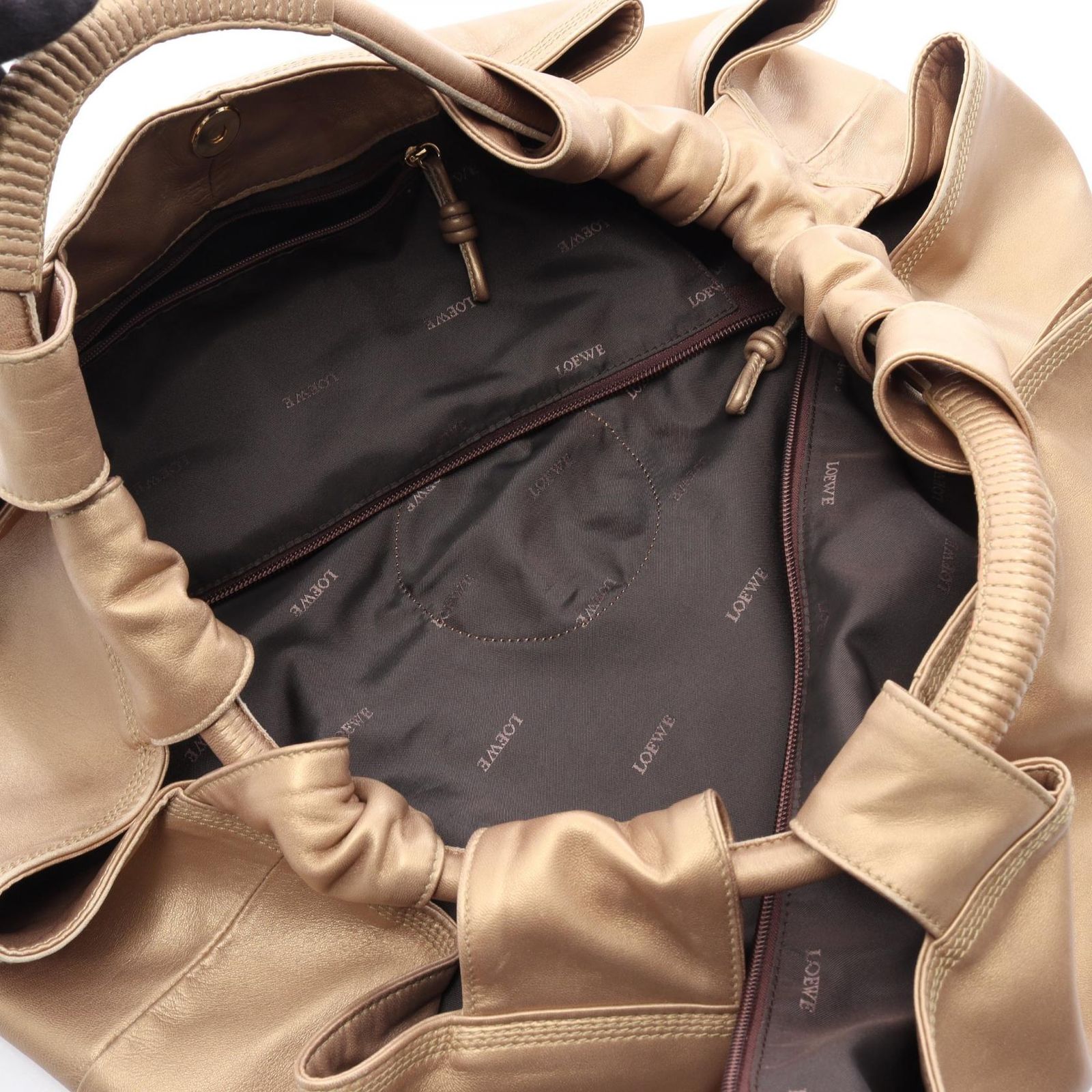 ロエベ LOEWE ハンドバッグ ナッパアイレ ゴールド レザー