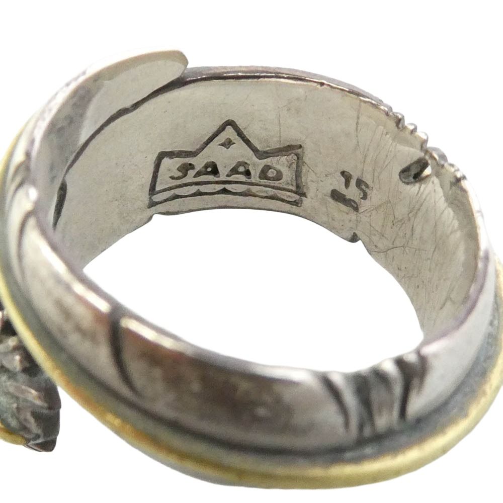 SAAD サード フェザー リング シルバー系 ゴールド系 12.5号【中古