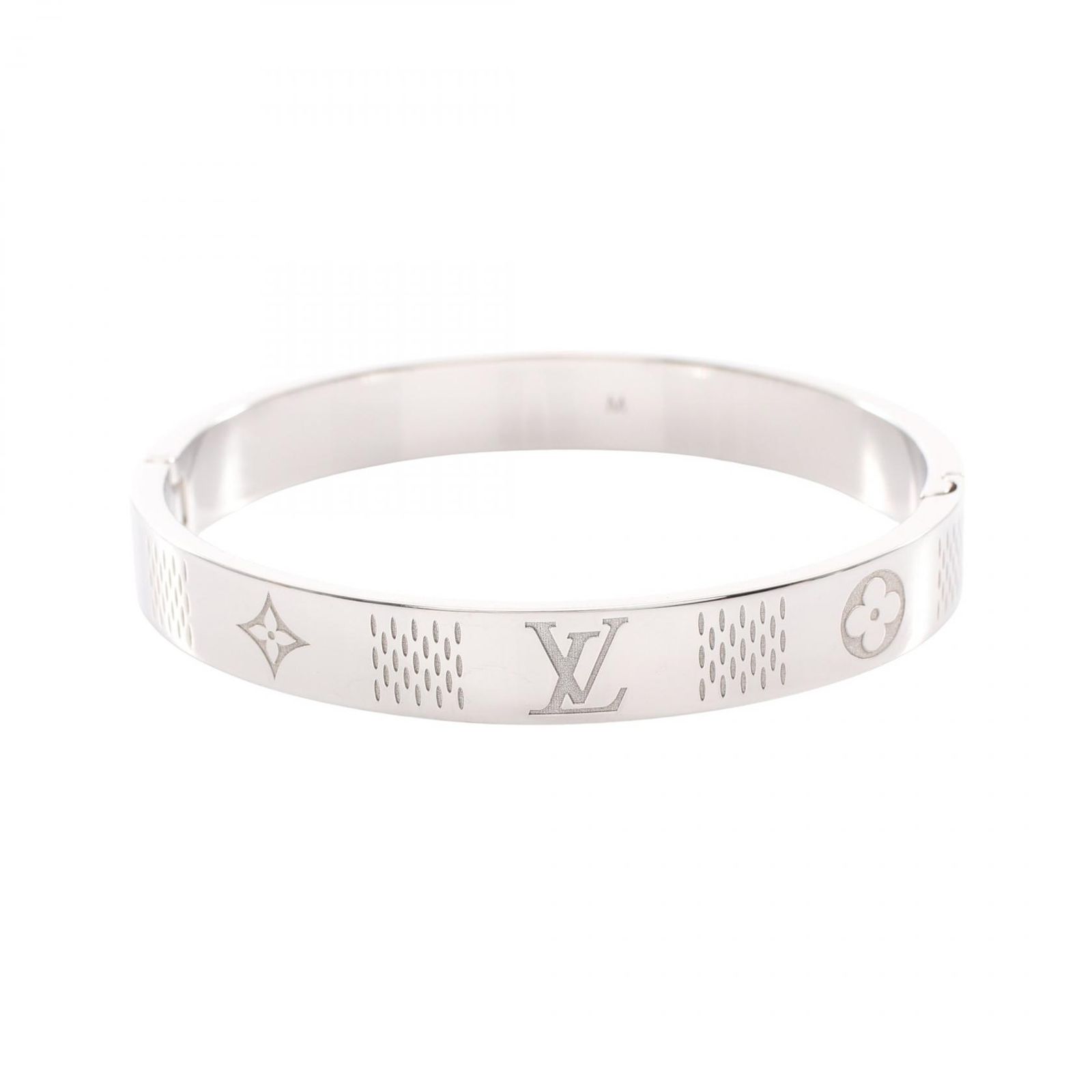 ルイ・ヴィトン LOUIS VUITTON ブレスレット バングル ダミエステープル ダミエヘリテージ M1387M ステンレススチール バングル メンズ Used A