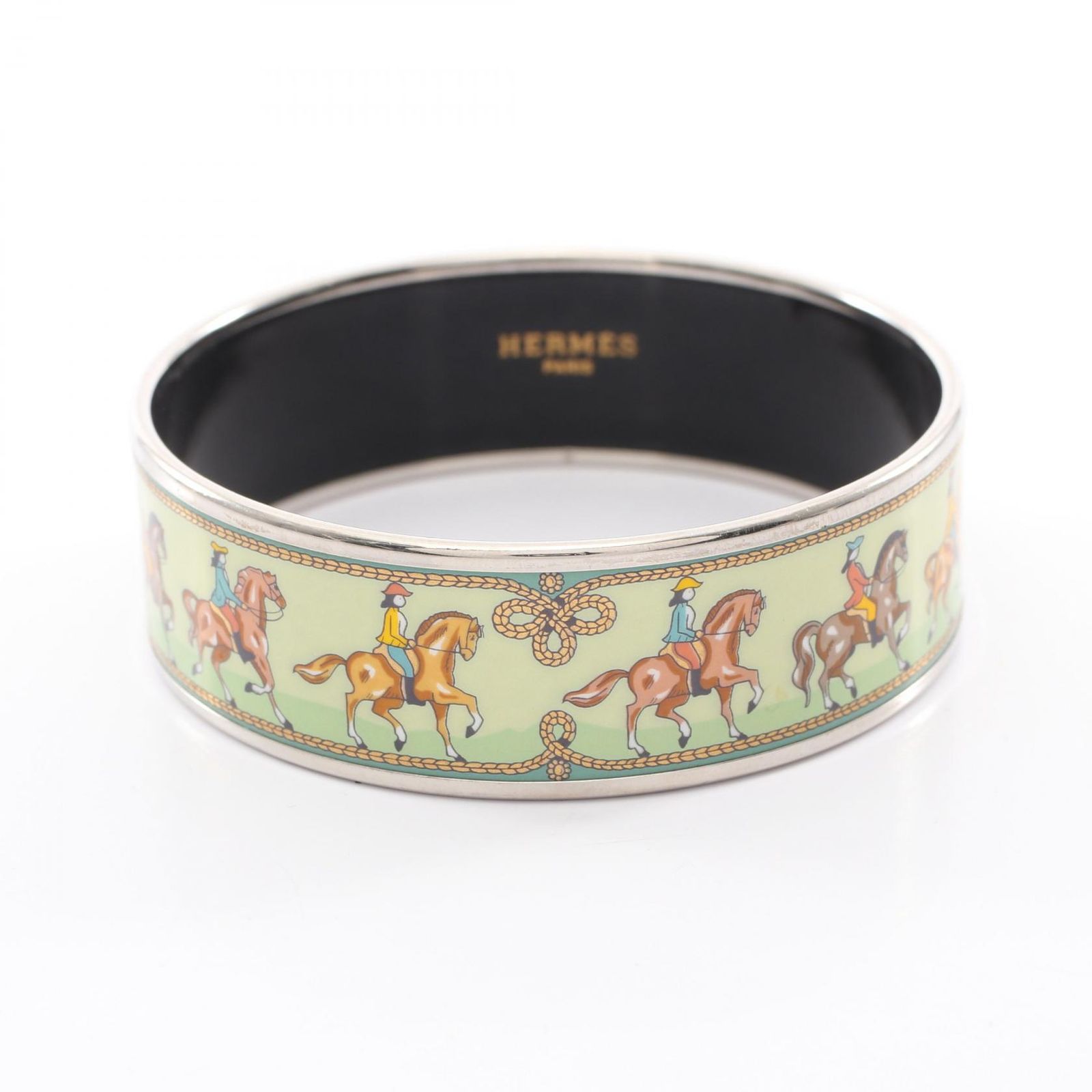 エルメス HERMES バングル エマイユGM 馬柄 ステンレススチール バングル レディース Used A