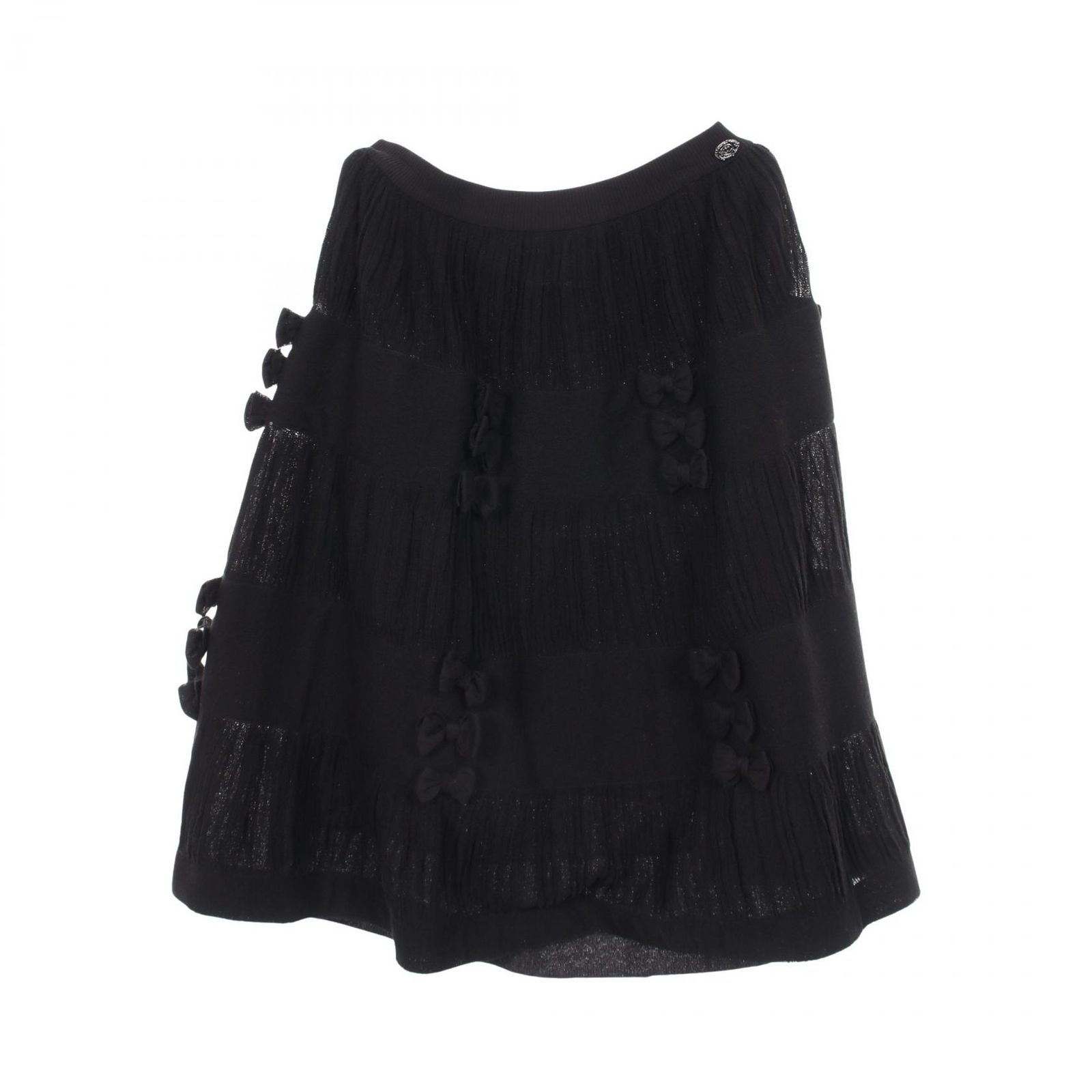 シャネル CHANEL スカート ココマークボタン リボン P35129K02056 コットン スカート レディース Used A