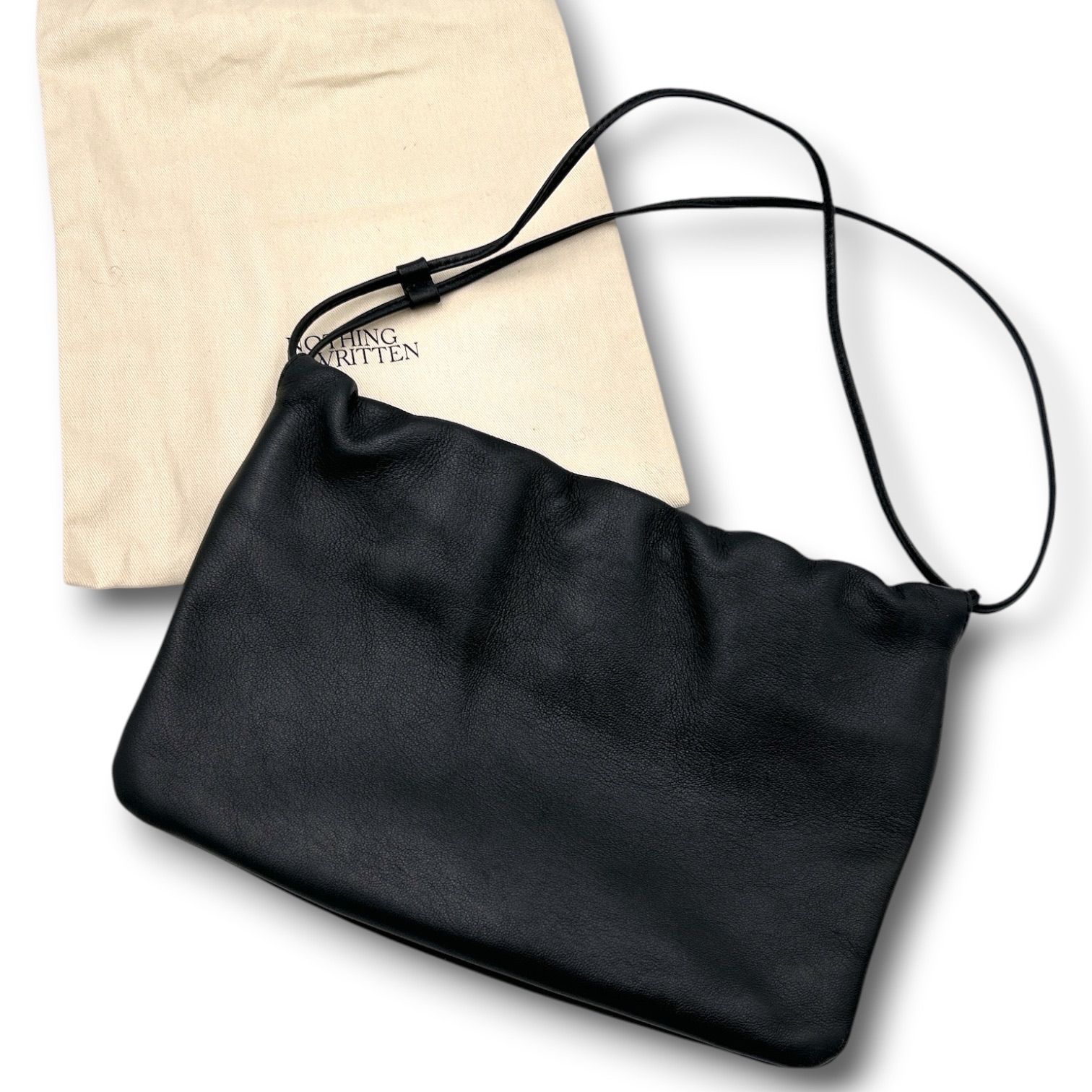 【極美品】NOTHING WRITTEN レザーショルダーバッグ 保存袋付 保存袋付き NOTHING WRITTEN ナッシングリトゥン ショルダーバッグ