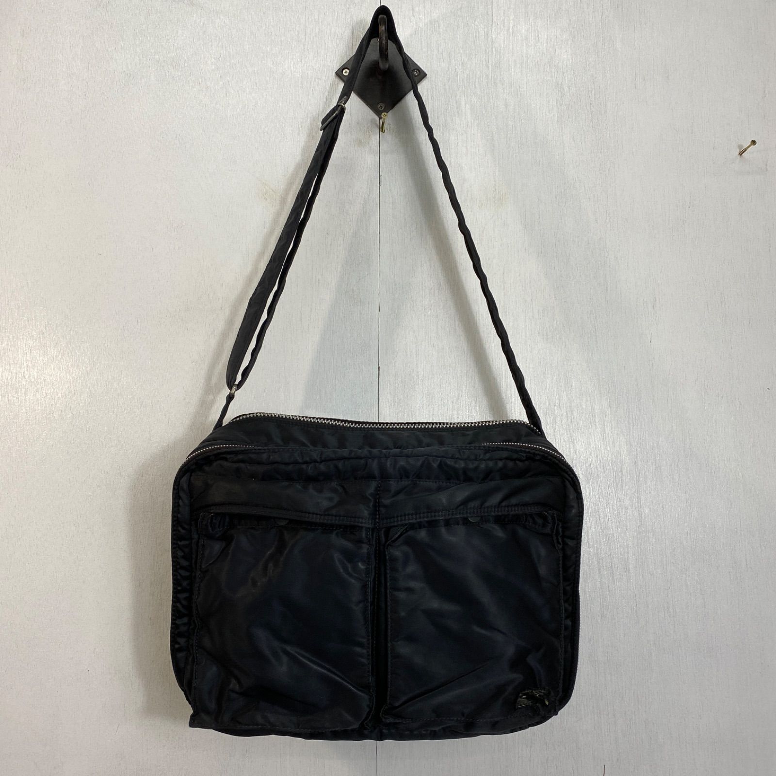 PORTER TANKER PORTER TANKER YOSHIDA BAG NYLON SHOULDER BAG 2 LAYER MULTIFUNCTIONAL LIGHTWEIGHT PC BAG MA-1 ARCHIVE TECH BLACK F664