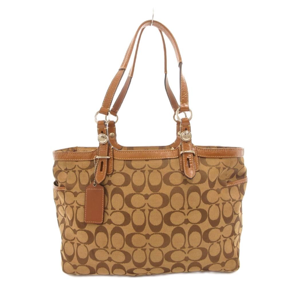 コーチ COACH ハンドバッグ 茶 ブラウン シグネチャー柄 F15146 /SX