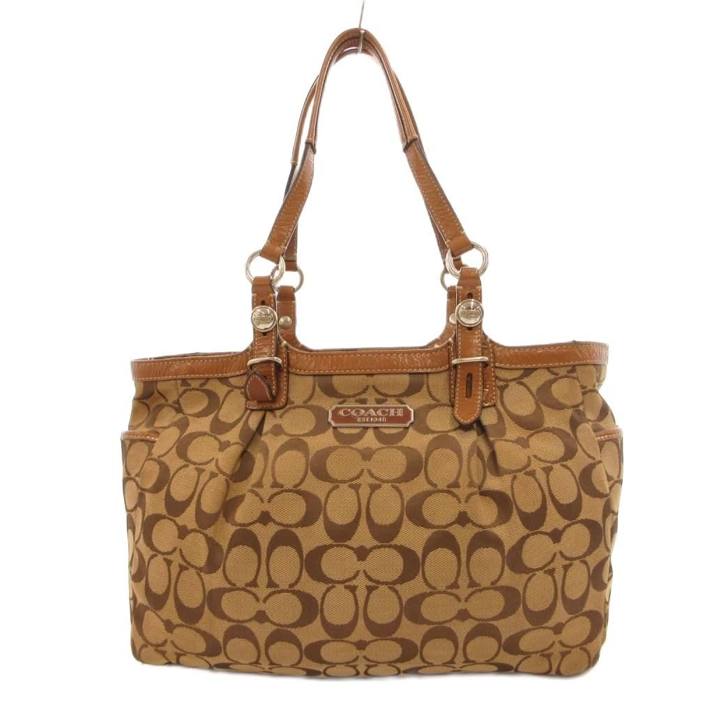 新品未使用 COACH シグネチャー トートバッグ F15146 茶 A4 コーチ COACH ハンドバッグ 茶 ブラウン シグネチャー柄 F15146 /SX