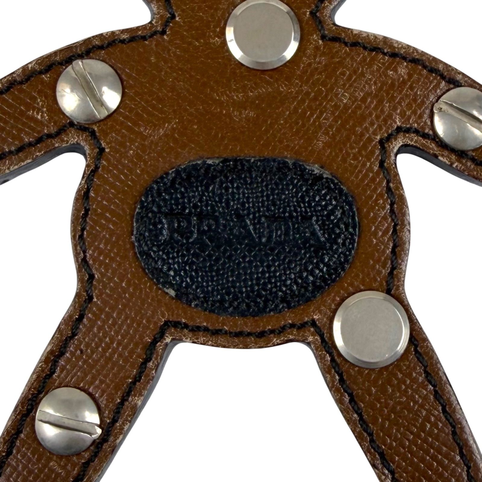 プラダ PRADA サフィアーノレザー テディベア クマモチーフ キーリング