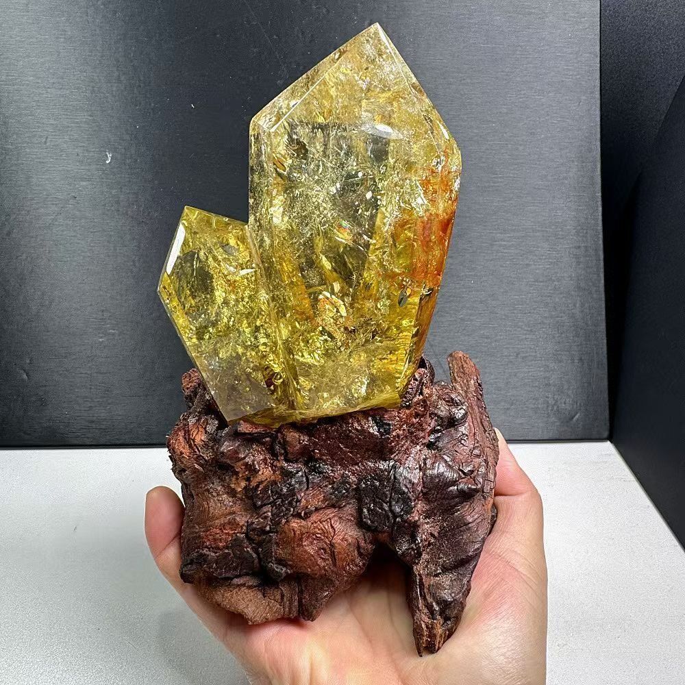 科学、自然 【限定品】AAAAAAAAA級☆天然シトリン水晶六角柱0630-YS
