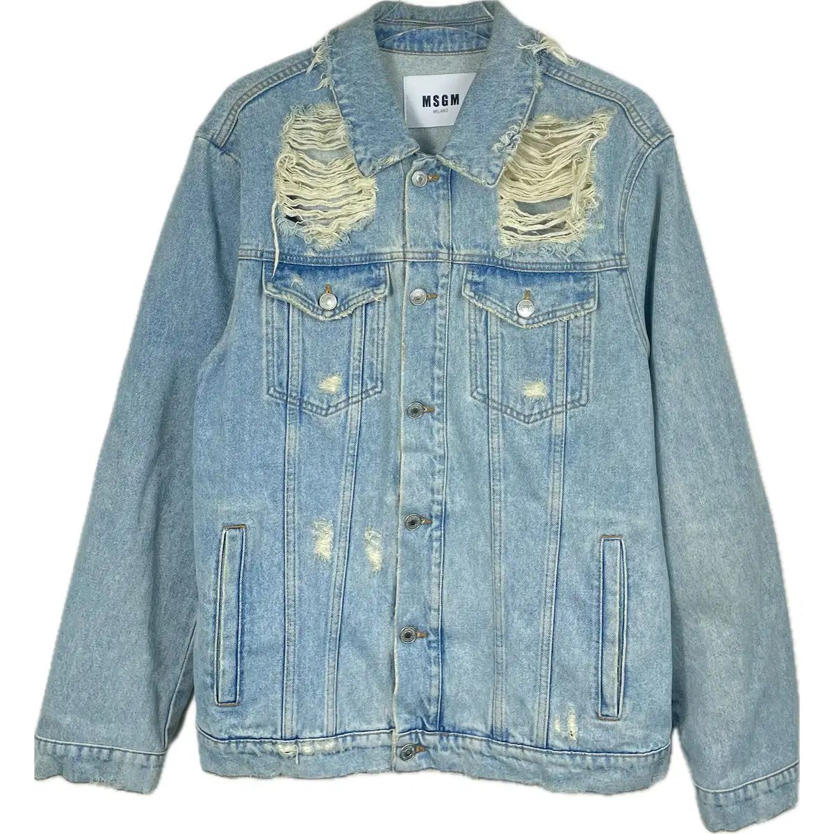 MSGM 50 ダメージ デニム ジャケット
