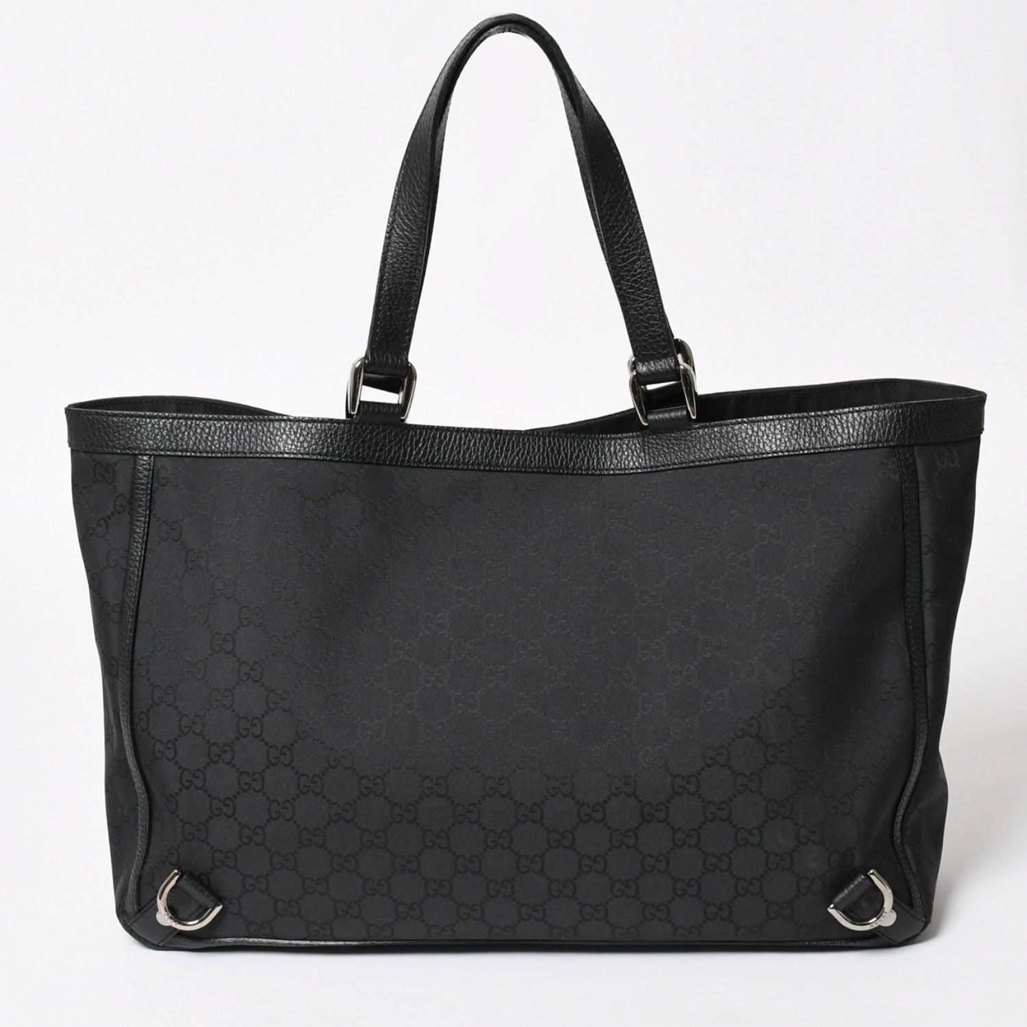 極美品 GUCCI グッチ トートバッグ ハンドバッグ Black ブラック GG 