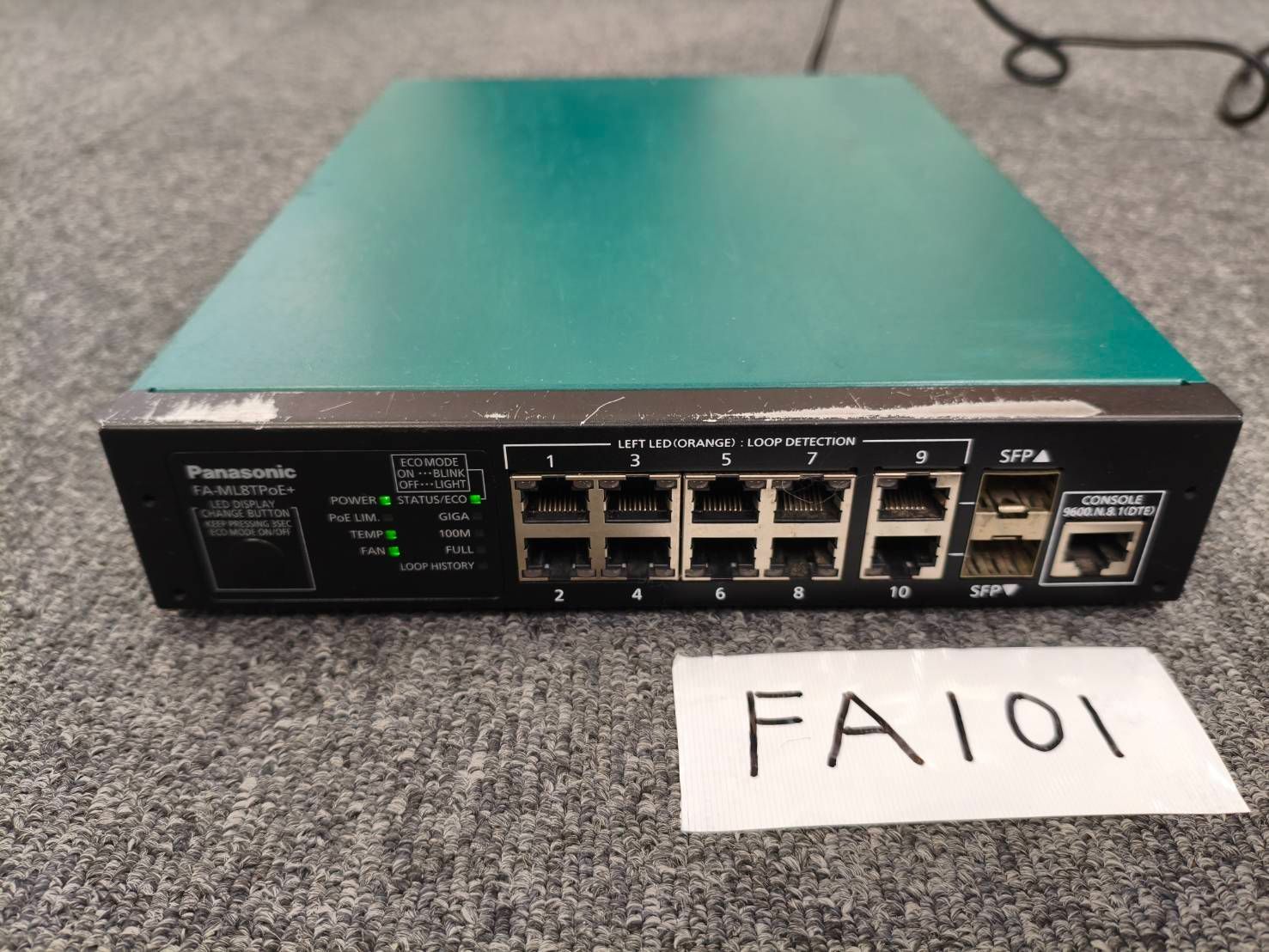 【FA101】Panasonic FA-ML8TPoE+ (PN230893) スイッチングハブ
