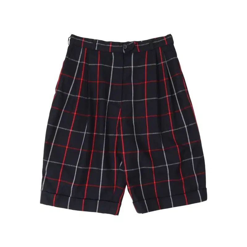 BURBERRY バーバリー ネイビー ノヴァチェック ウール ビスコース ショーツ