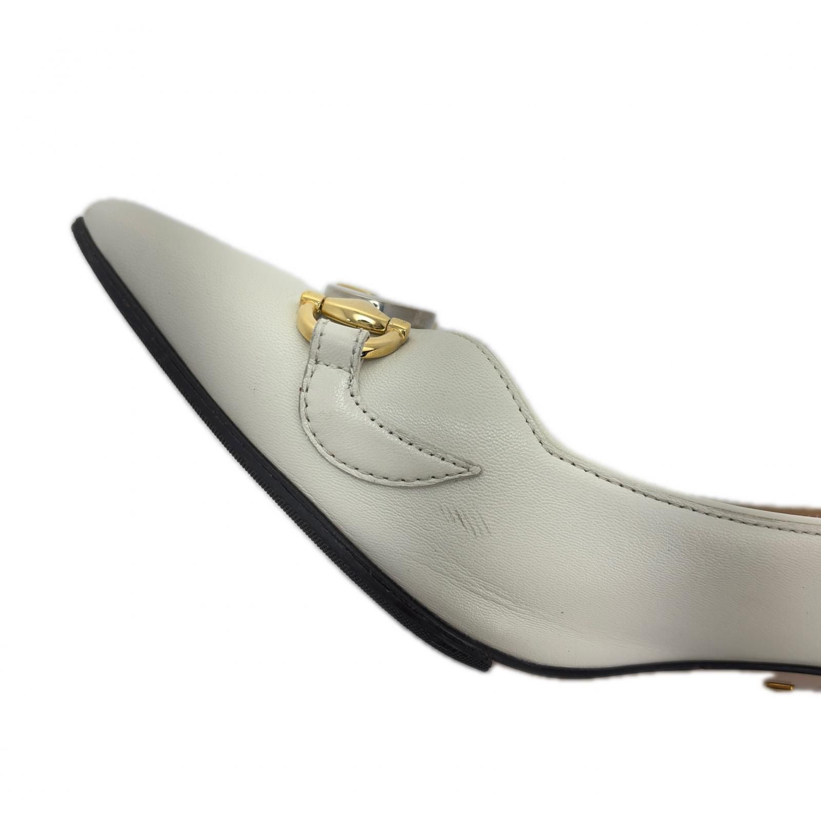 GUCCI グッチ 靴 ズゥミ パンプス くつ レザー ホワイト 【中古】【200 GUCCI グッチ 靴 ズゥミ パンプス くつ レザー ホワイト 【中古】【200