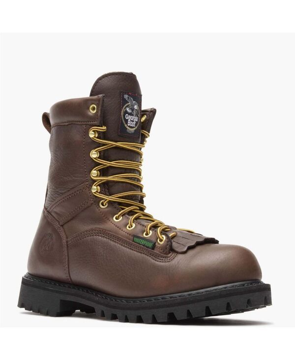 ジョージブーツ メンズ シューズ ブーツ・レインブーツ レース GEORGIA BOOT Mens LacetoToe Waterproof Work Boot Chocolate チョコレート