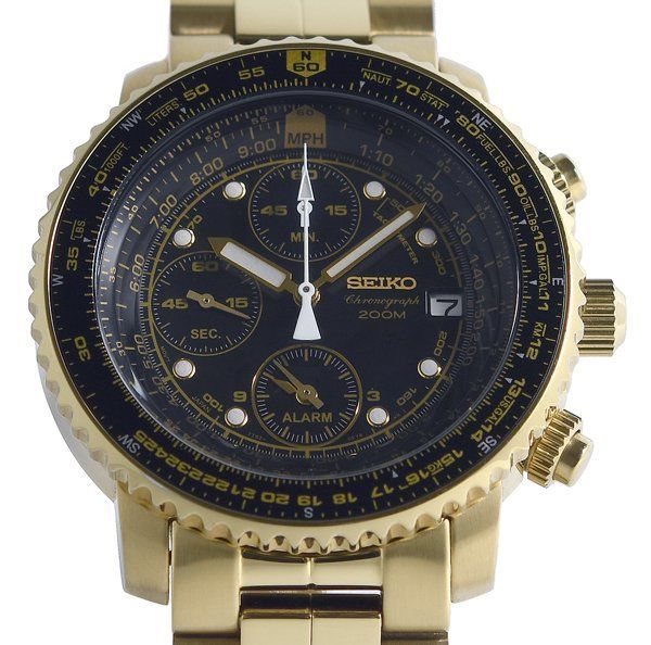 箱付 美品 SEIKO セイコー フライトマスター SNA414 7T62-0EB0 クロノグラフ クオーツ メンズ