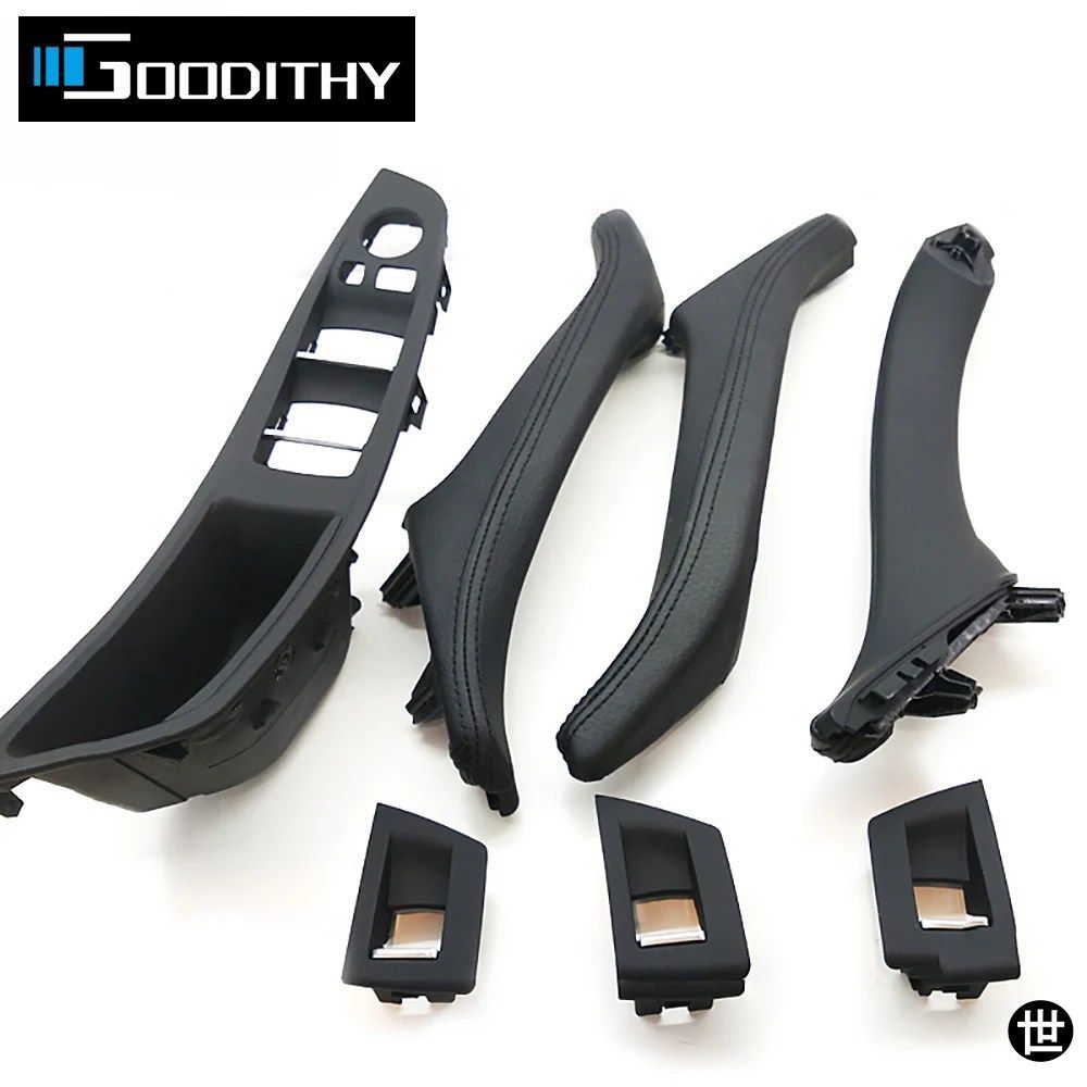 BMW 5シリーズ F10 F11 F18 520 523 525 528 530 535用 左ハンドル車LHDレザーインテリアドアプルハンドルアセンブリセット