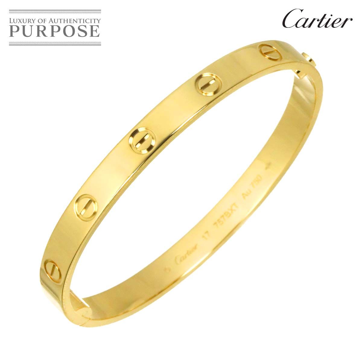 カルティエ Cartier ラブ ブレス #17 K18 YG イエローゴールド 750 ブレスレット バングル Love Bracelet 90319529 519,200円