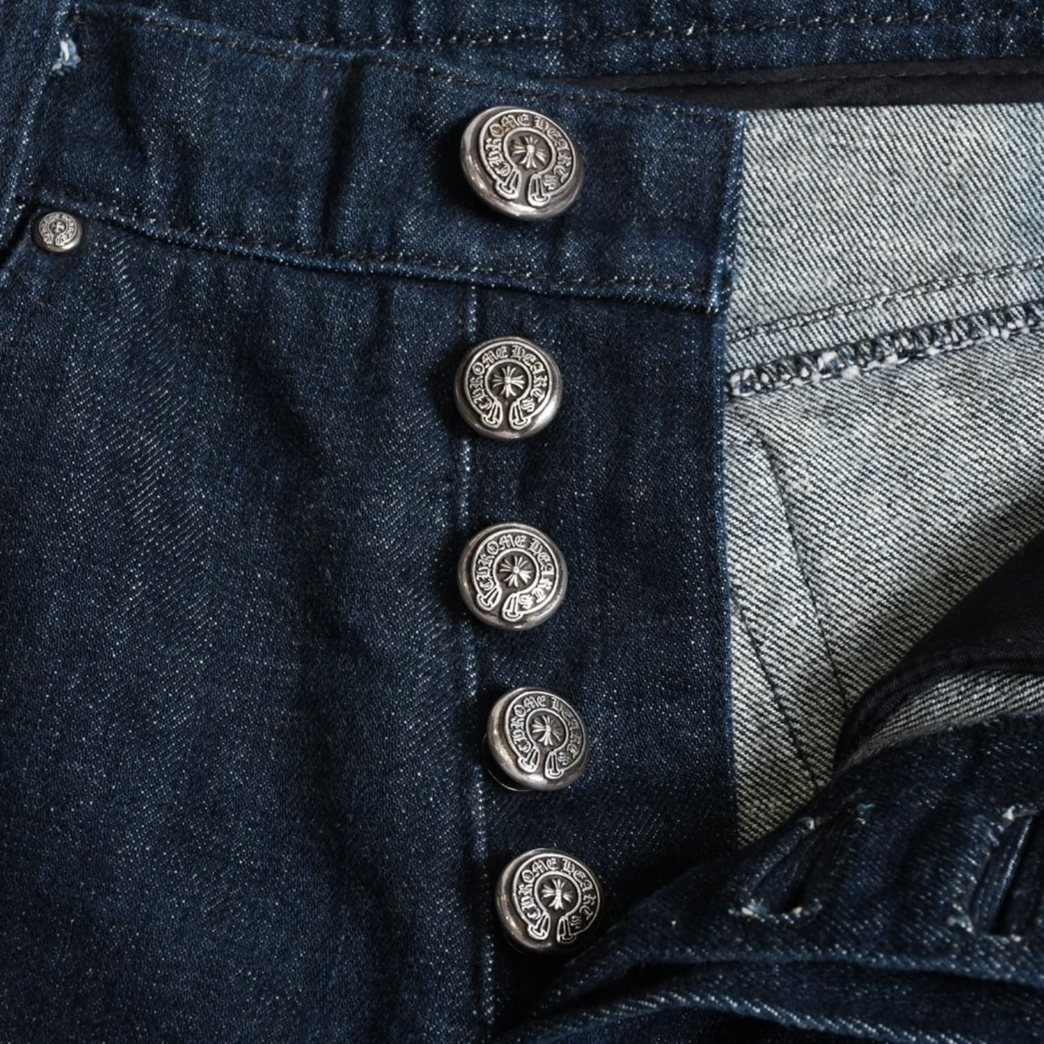 極美品 CHROME HEARTS クロムハーツ 5Pocket Denim Pants クロスボール 