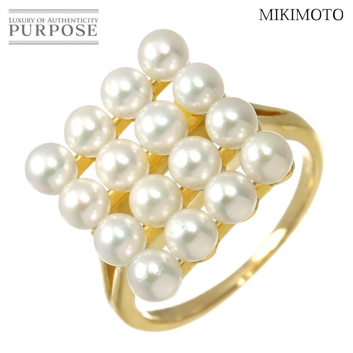 ミキモト MIKIMOTO 10号 リング ベビーパール 3.5mm K18 YG イエロー