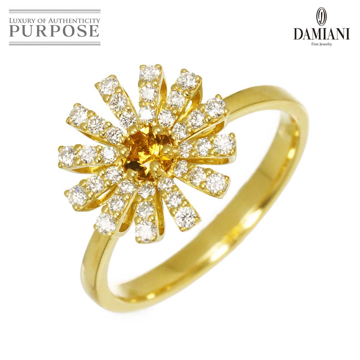 DAMIANI ダミアーニ　マルゲリータ　リング　13号　花　YG 18K 指輪 ダミアーニ DAMIANI マルゲリータ 13号 リング シトリン ダイヤ K18 YG