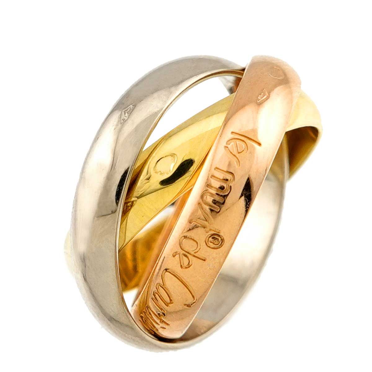 カルティエ Cartier トリニティ ミディアム MM #48 K18 YG WG PG 3連 カルティエ Cartier トリニティ ミディアム MM #48 K18 YG WG PG 3連