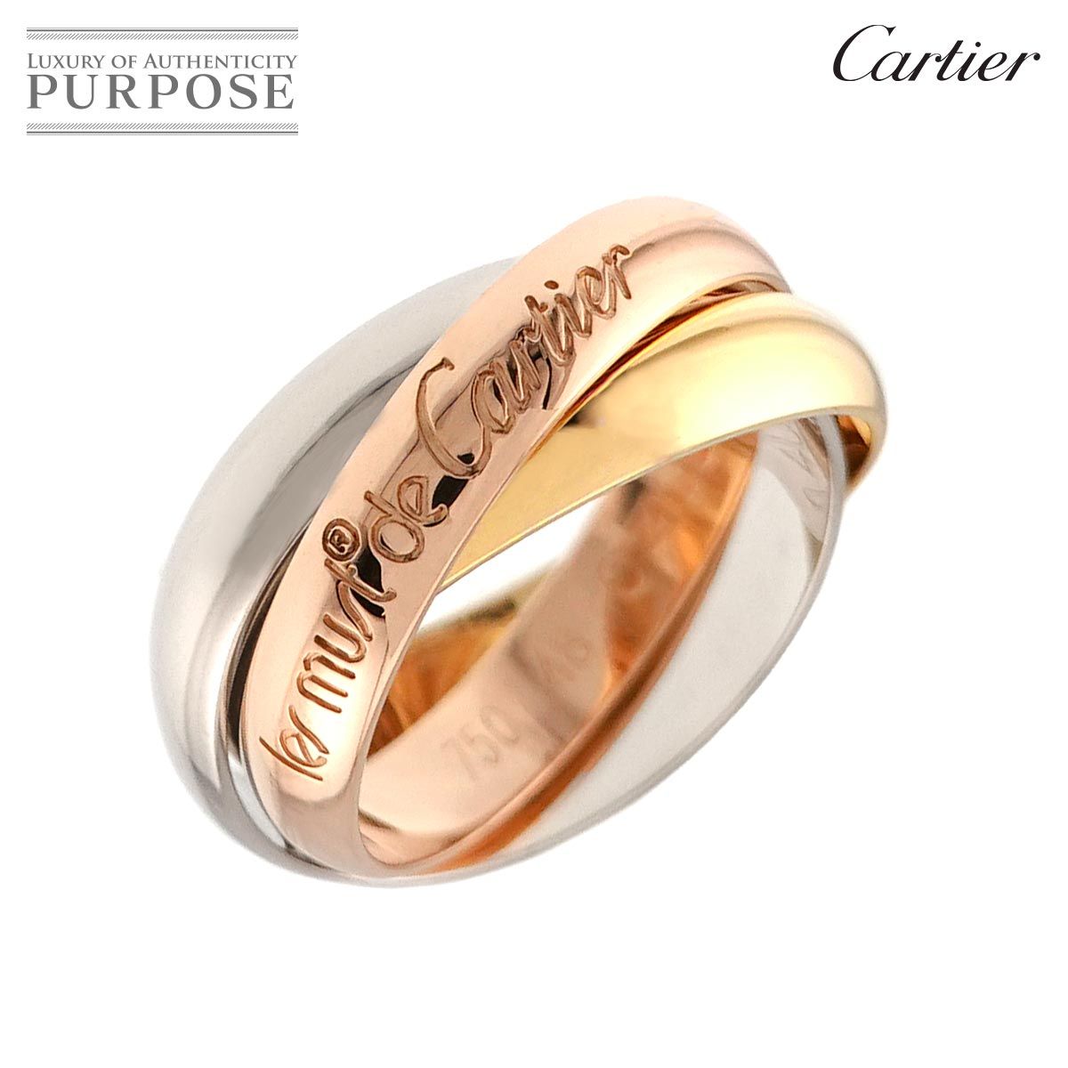 カルティエ Cartier トリニティ ミディアム MM #48 K18 YG WG PG 3連