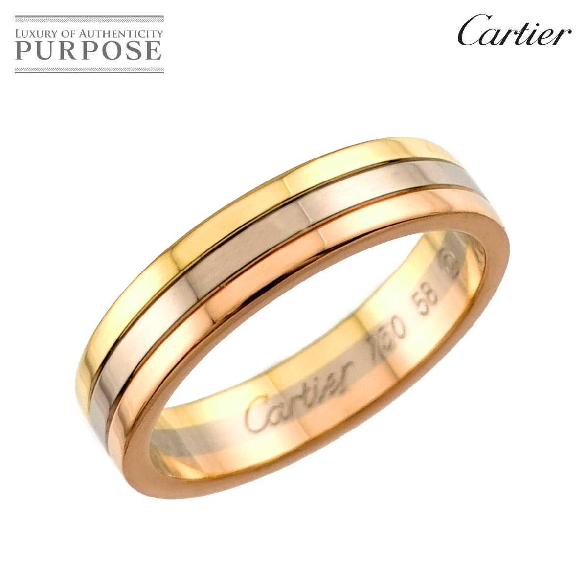 【新品仕上げ】 カルティエ　ヴァンドーム　スリーゴールド　リング　50　10号 カルティエ Cartier ヴァンドーム #58 リング K18 YG WG PG スリー