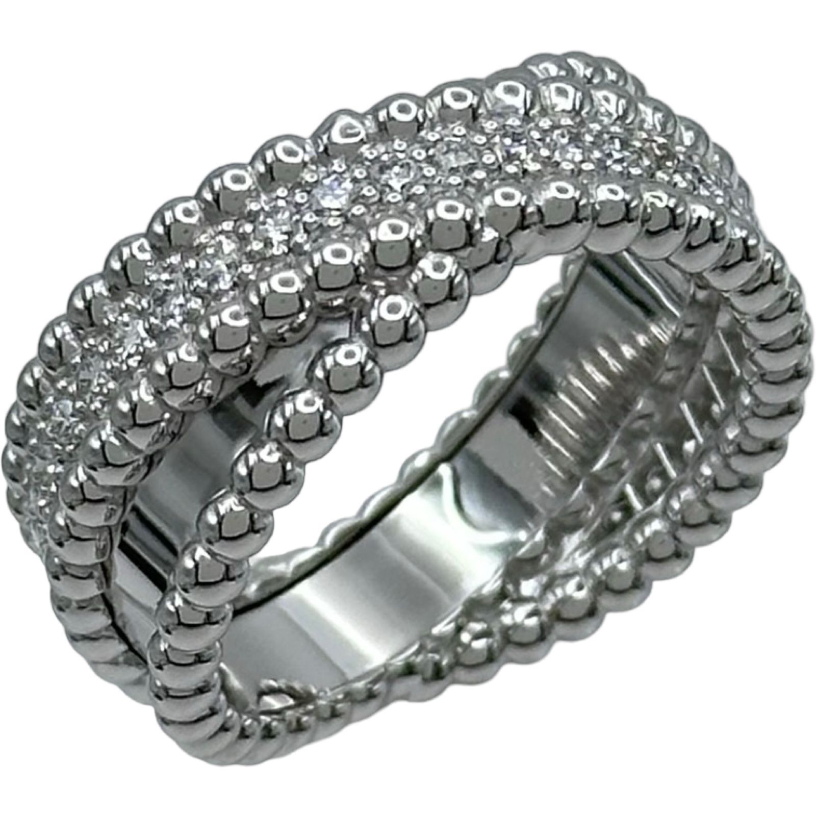ヴァンクリーフ＆アーペル Van Cleef & Arpels ペルレダイヤモンドデュオリング ホワイトゴールド Au750 ダイヤモンド ジュエリー