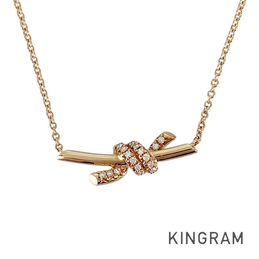 ティファニー TIFFANY&Co. ノット K18PG ダイヤモンド ネックレス ss