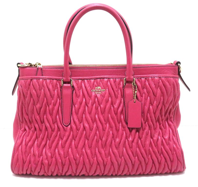 COACH コーチ バッグ 2wayバッグ ピンク レザー【205】 ハンドバッグ