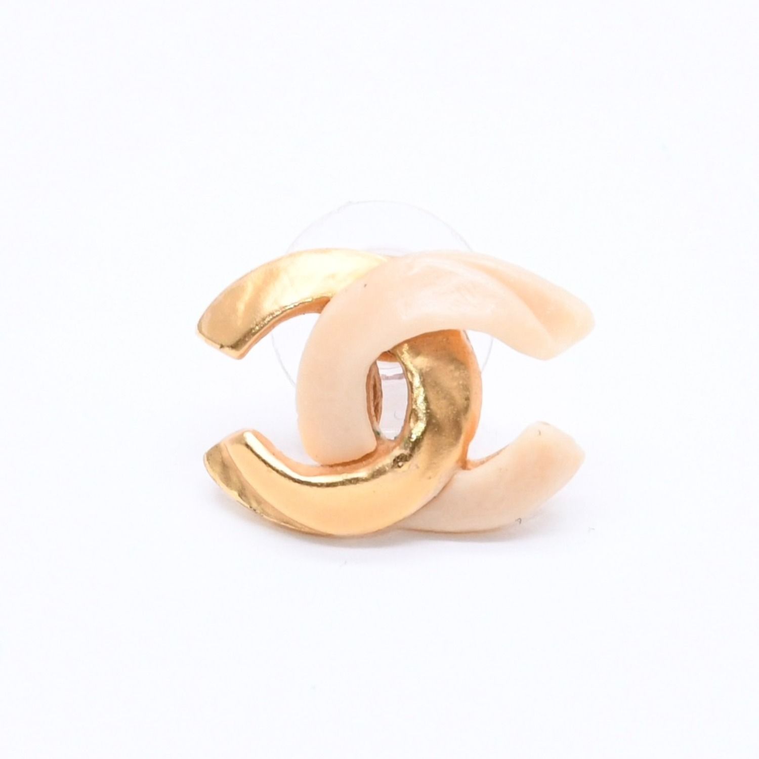CHANEL シャネル ピアス ココマーク 00T刻印 重量約1.82g ゴールド アイボリー バイカラー メタル GP 美品 中古 4c061793