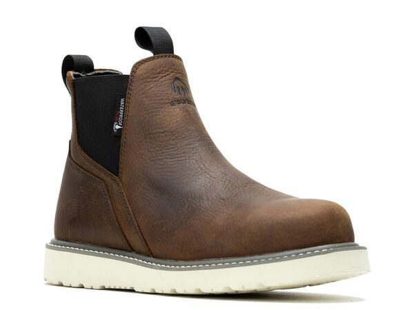 ウルヴァリン メンズ シューズ ブーツ・レインブーツ Tシャツ ブーツ Wolverine Trade Waterproof Steel Toe Work Boot Mens Brown ブラウン
