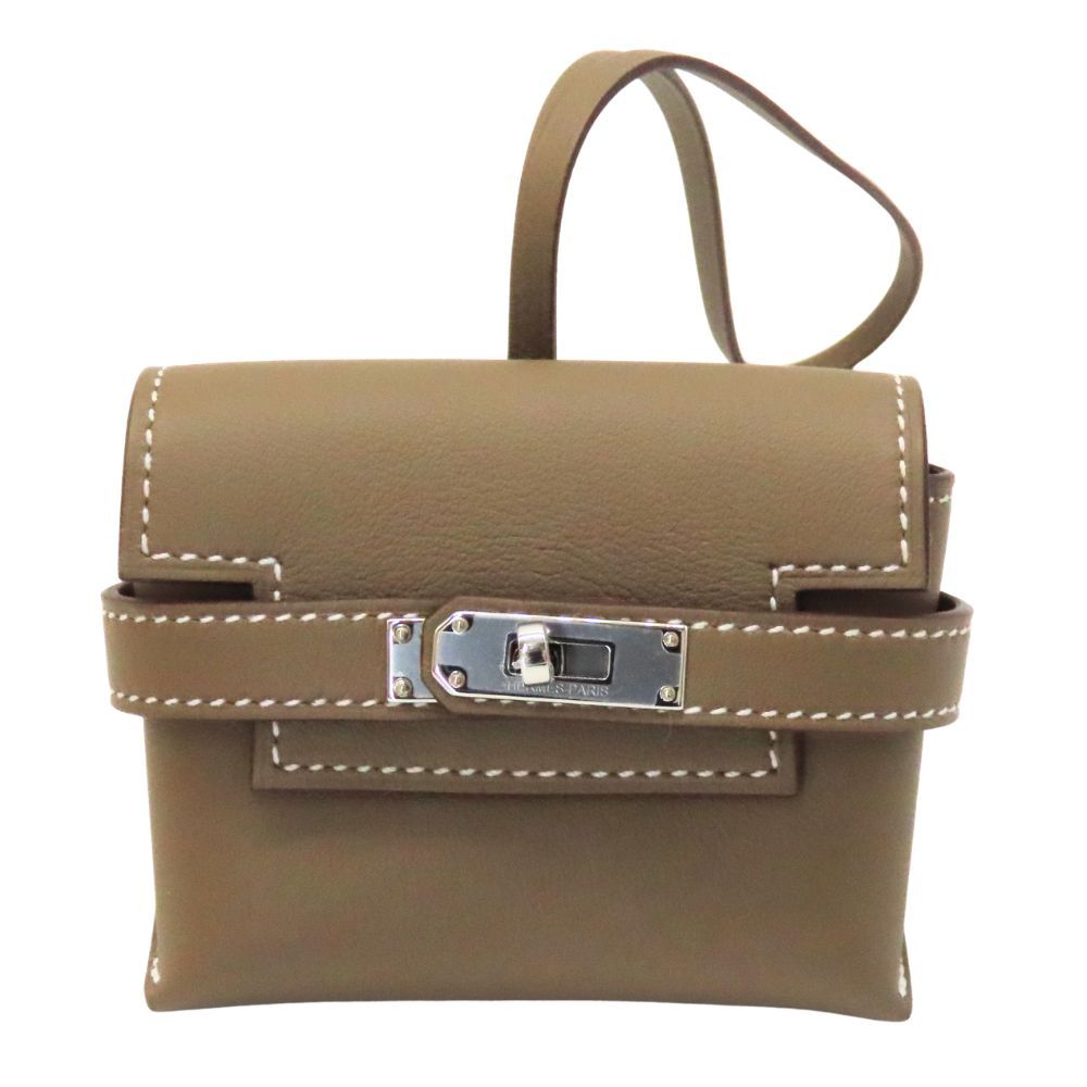 【中古】HERMES エルメス ケリーフェスティバル エトゥープ ヴォースイフト シルバー金具 バッグチャーム ケリーモチーフ バッグアクセサリー A2602631【無料ギフトラッピング承ります】