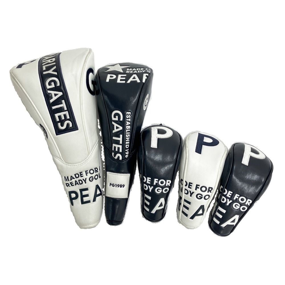 PEARLY GATES パーリーゲイツ ヘッドカバー 5点セット ホワイト系 DR×1、FW×1、UT×3 [240101723548] ゴルフウェア ストスト