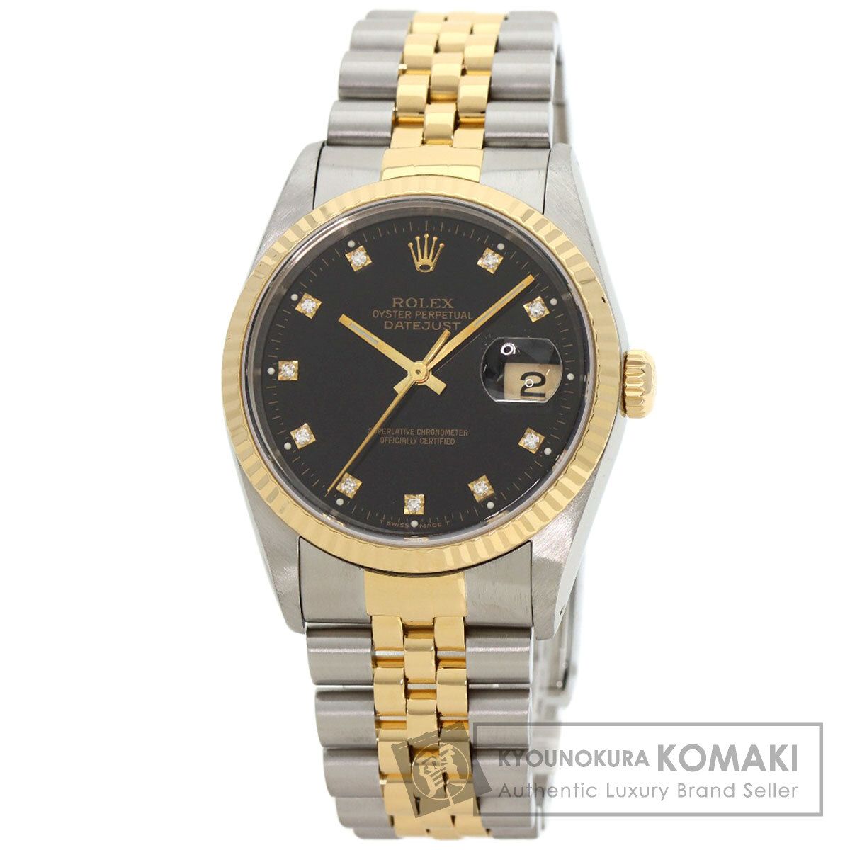 ROLEX ロレックス 16233G デイトジャスト 10P ダイヤモンド 腕時計 SS