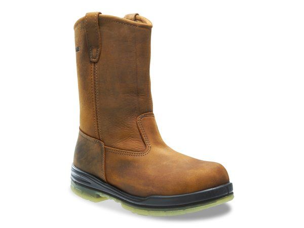 ウルヴァリン メンズ シューズ ブーツ・レインブーツ Tシャツ ブーツ Wolverine Durashock Wellington Steel Toe Work Boot Dark Brown ブラ