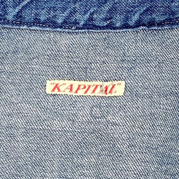 KAPITAL キャピタル 刺し子パッチワークデニムシャツ 半袖シャツ