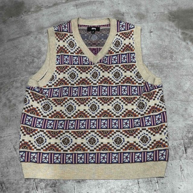 STUSSY 21aw GIZA SWEATER VEST SIZE-S ステューシー ニットベスト 心斎橋店