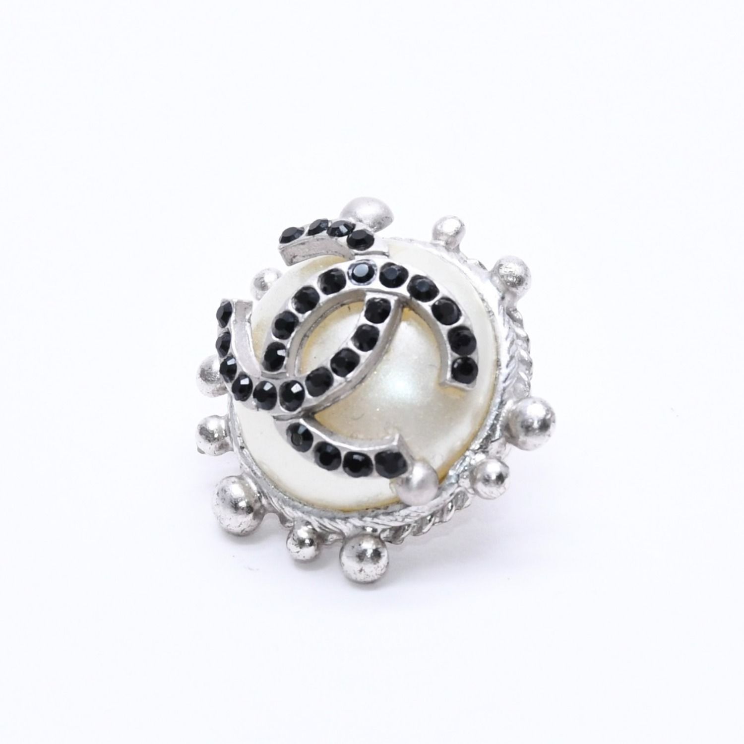 極美品 CHANEL シャネル ピアス ココマーク ラインストーン パール 02C