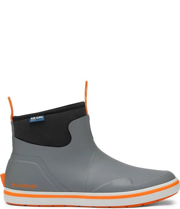 ラクロス メンズ シューズ ブーツ・レインブーツ LaCrosse Mens Alpha Waterproof 6 Deck Boots GreyOrange グレー