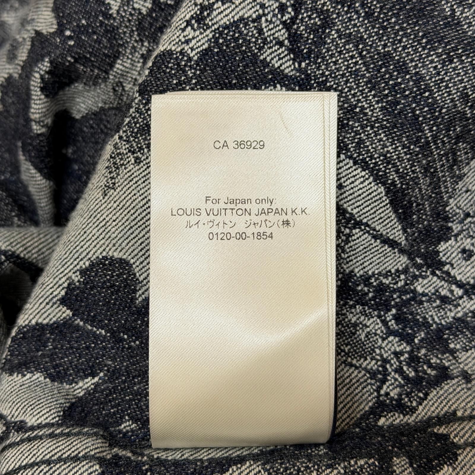 国内正規 LOUIS VUITTON 24AW ロゴ刺繍デニム半袖シャツ 総柄 ルイ