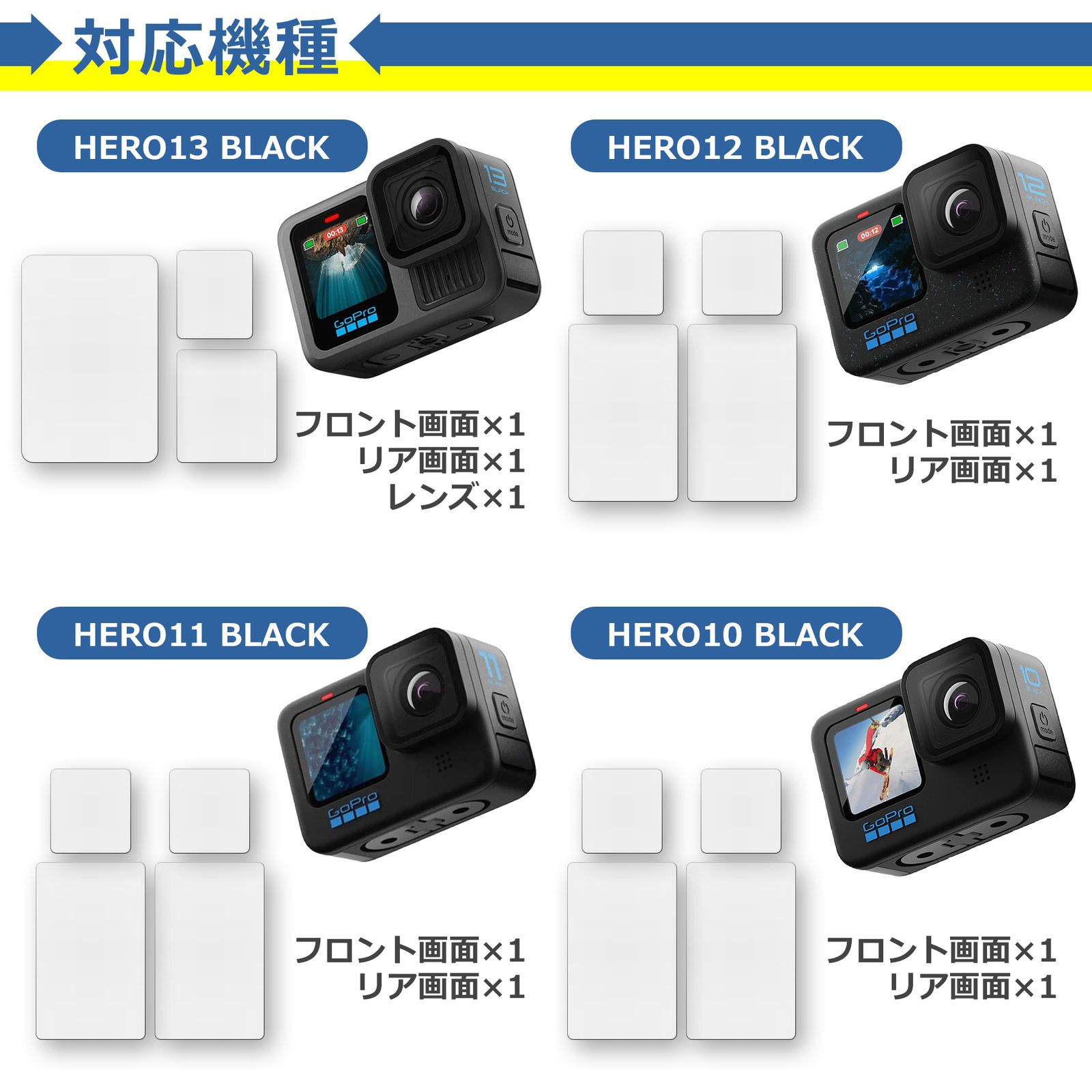GoPro 液晶 保護 フィルム マット アンチグレア TPU 互換 多機種 HERO 