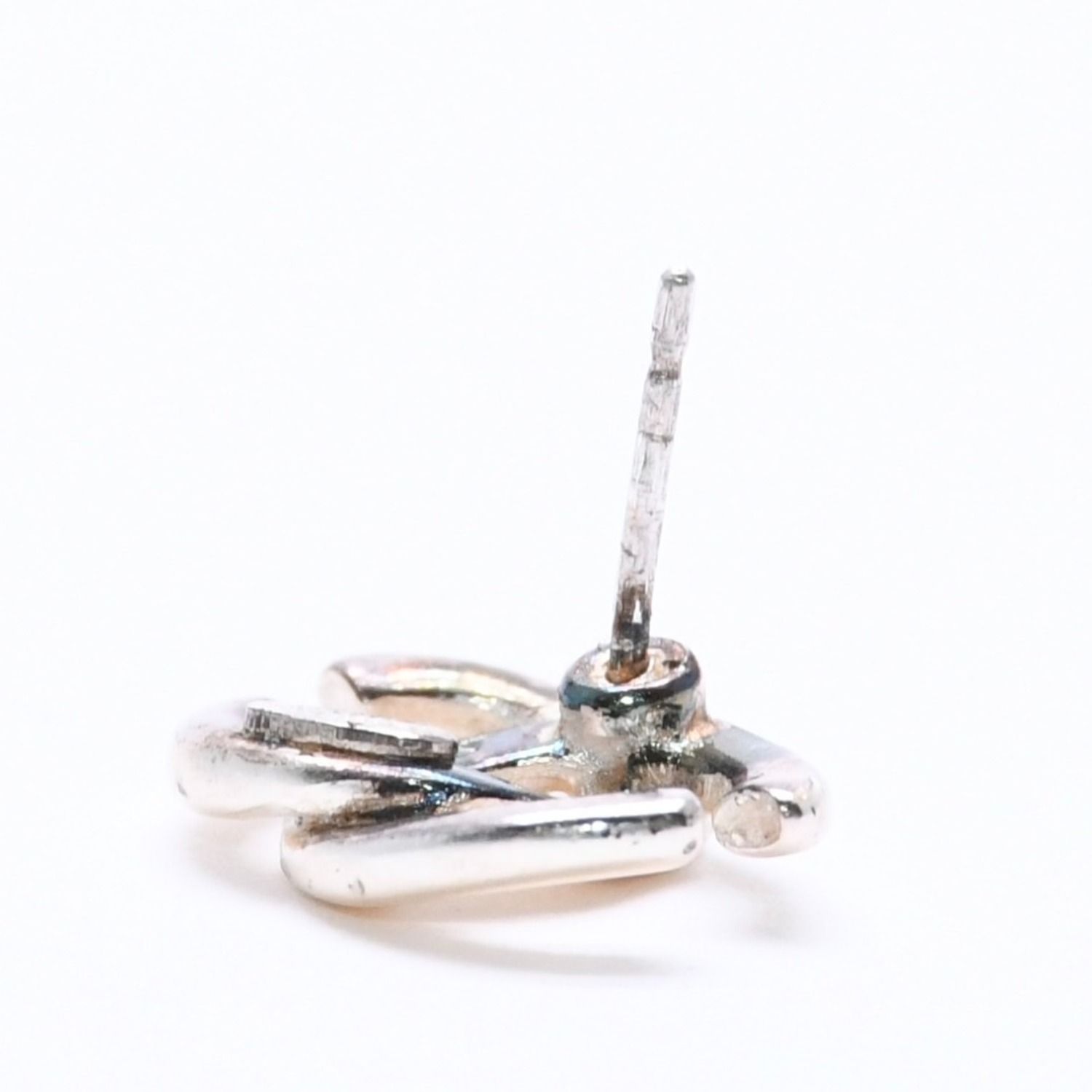 極美品 CHANEL シャネル ピアス ココマーク シルバー ホワイト 01 A